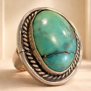 Navajo Turquoise Vintage Sterling Silver 925 Ring Size 6